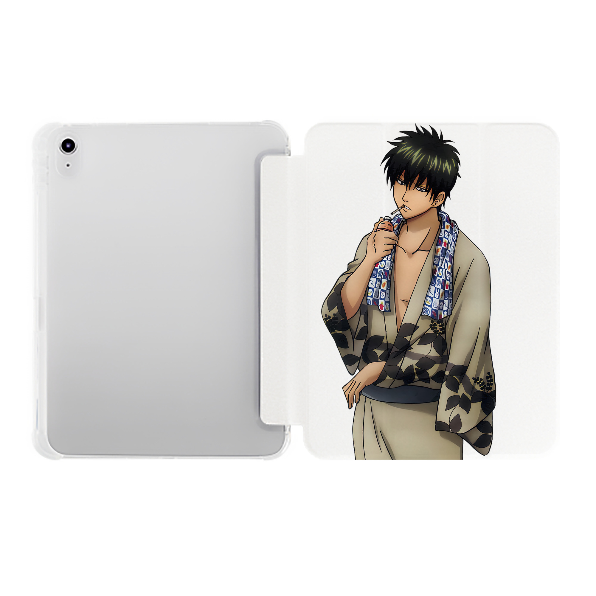 （画像用） ぎんたま 坂田銀時（さかたぎんとき） 神楽 志村新八（しむら しんぱち） GINTAMA Sakata Gintoki Kagura Shimura Shinpachi IPad ケース ペン収納付き 三つ折りスタンド PUレザー×シリコン 対応機種9.5/10.5/10.9インチ